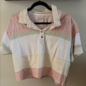 NWOT We the Free Boxy Cropped Polo Shirt